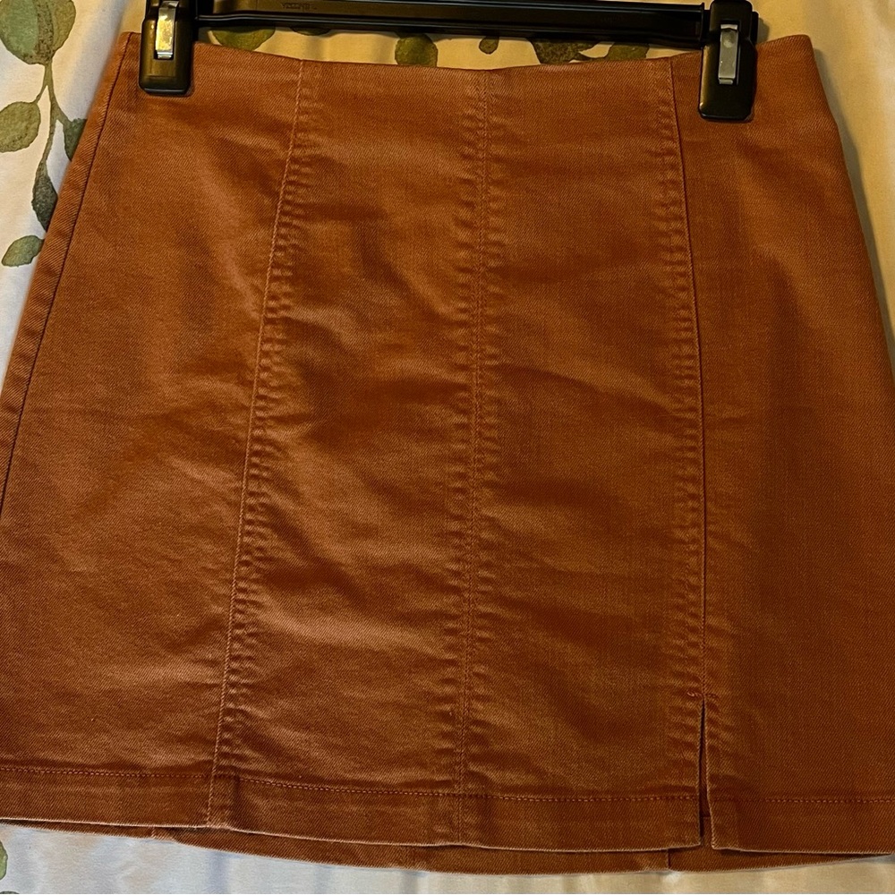 Forever 21 Orange Denim Mini-skirt